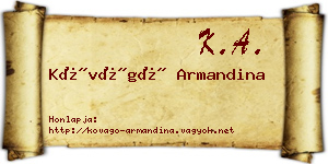 Kővágó Armandina névjegykártya